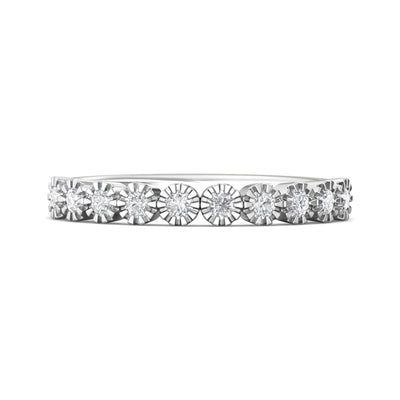 FlyerFit Micropave 18K White Gold Wedding Band