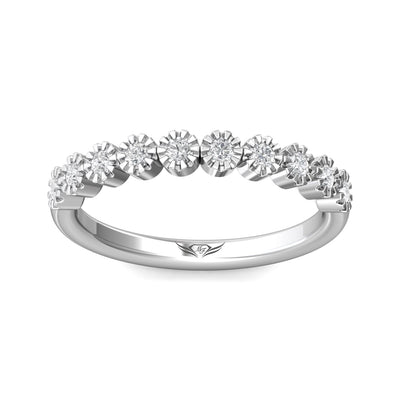 FlyerFit Micropave 18K White Gold Wedding Band