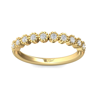 FlyerFit Micropave 18K Yellow Gold Wedding Band