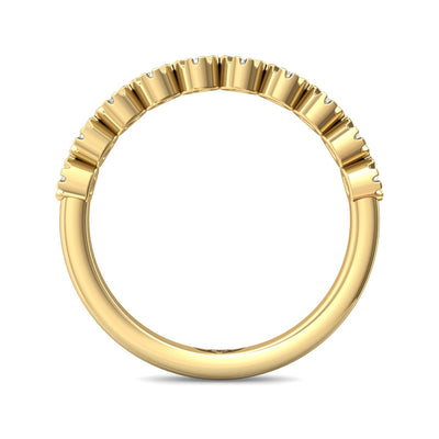 FlyerFit Micropave 14K Yellow Gold Wedding Band