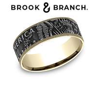Tantalum/14K Gray and Yellow 7.5 mm "The Kennedy" Wedding Band Size 10
