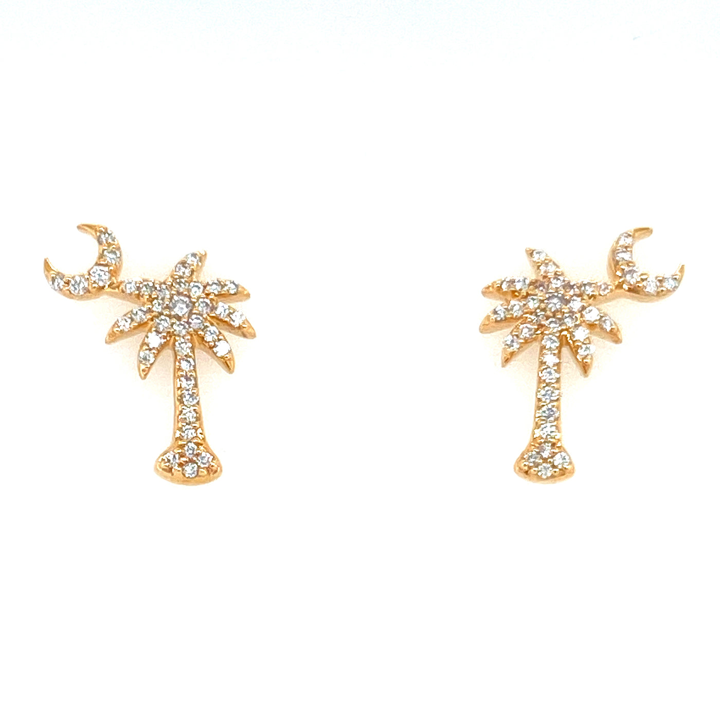 14K Yellow Natural Diamond Stud Earrings