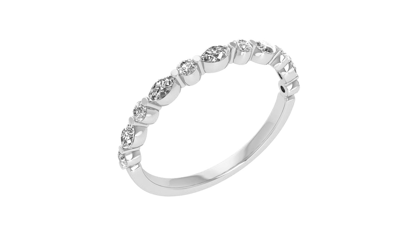 14K White Gold Natural Diamond Wedding Ring