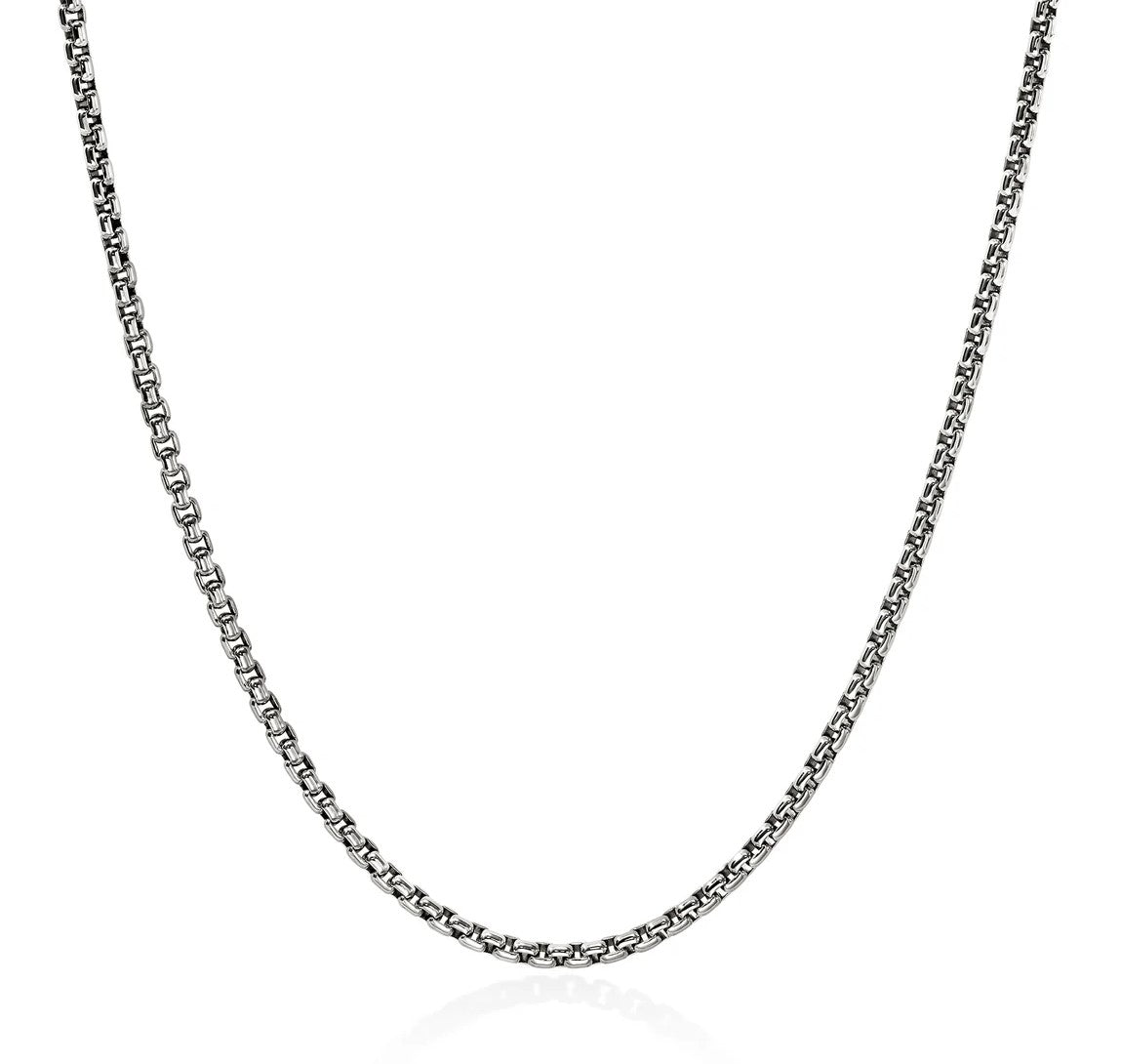 Sterling Silver Box Chain Necklace 22 inch