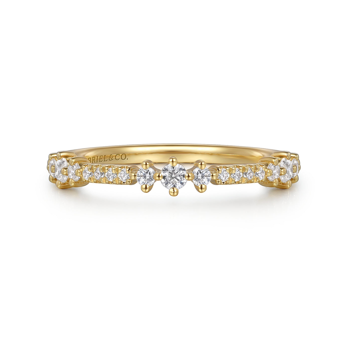 14K Yellow Stackable Natural Diamond Ring Size 6.5
