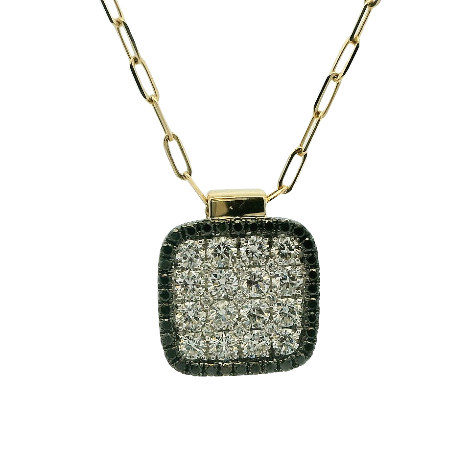 14K Yellow & White Natural Diamond 18 inch Necklace