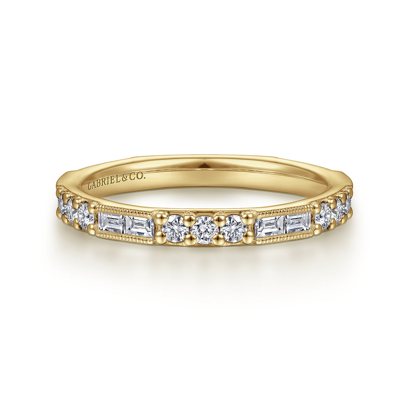 14K Yellow Stackable Natural Diamond Ring Size 6.5