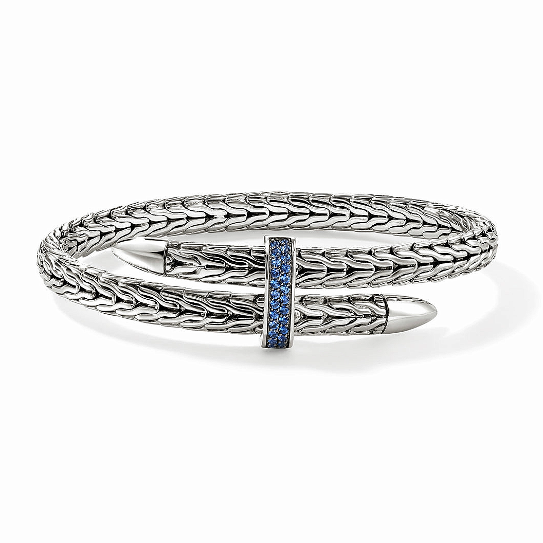 Sterling Silver Blue Sapphire Spear Collection Bracelet