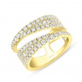 18K Yellow Fashion Natural Diamond Ring Size 6.5