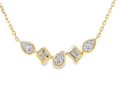 14K Yellow Natural Diamond 18 inch Necklace
