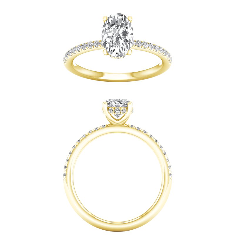 14K Yellow Oval Lab Grown Diamond Solitaire Engagement Ring