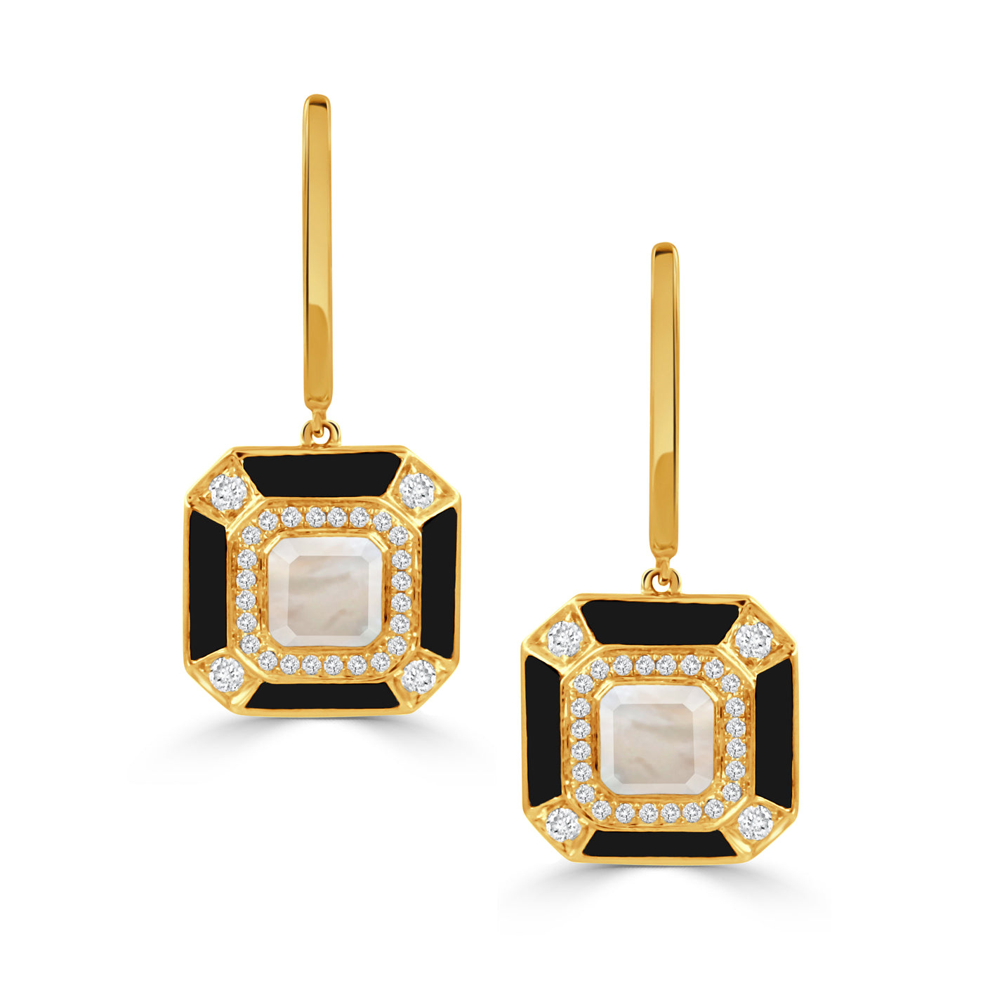 E8804BOMP-2 - 18k Yellow Gold Earrings from the Gatsby collection