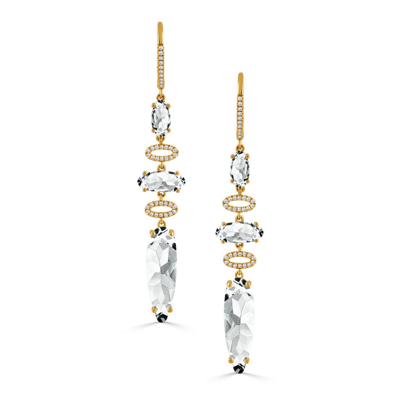 E9113WT-Y - 18k Yellow Gold Earrings from the Lucente collection