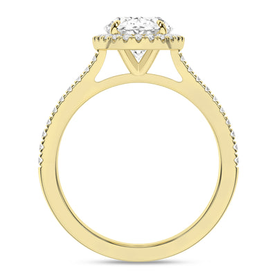 14K Yellow Oval Lab Grown Diamond Halo Engagement Ring