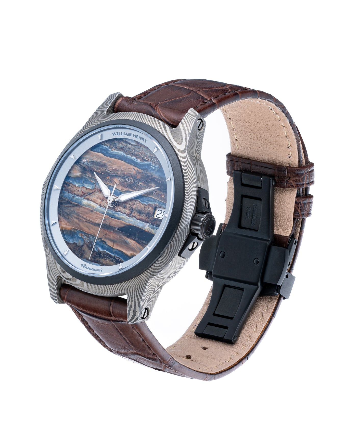 William Henry Legacy Mammoth 42 mm Damascus Steel