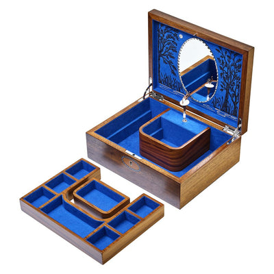 Ballet Musical Jewelry Box with Walnut Wood