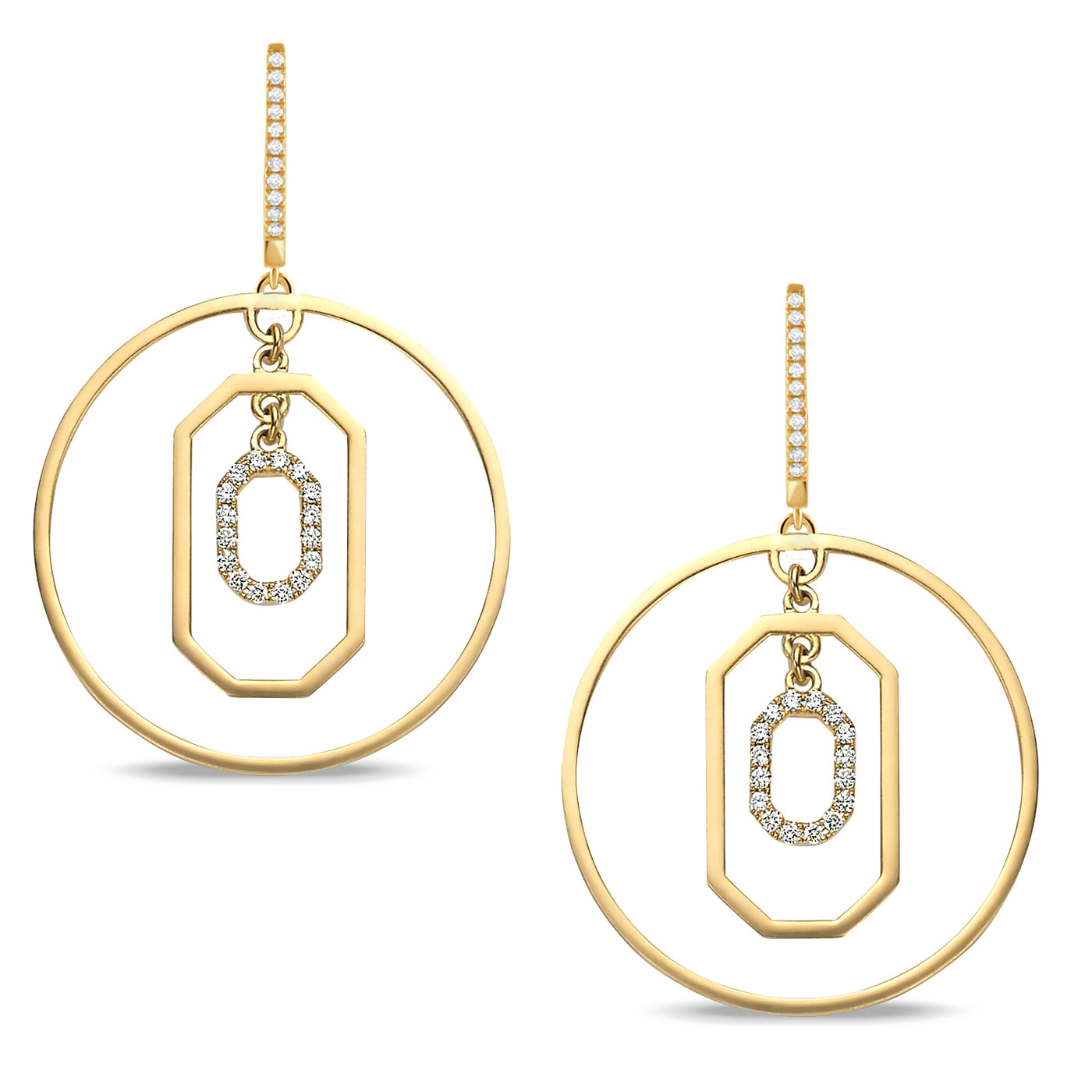 E9832-1 - 18k Yellow Gold Earrings from the Fibonacci collection