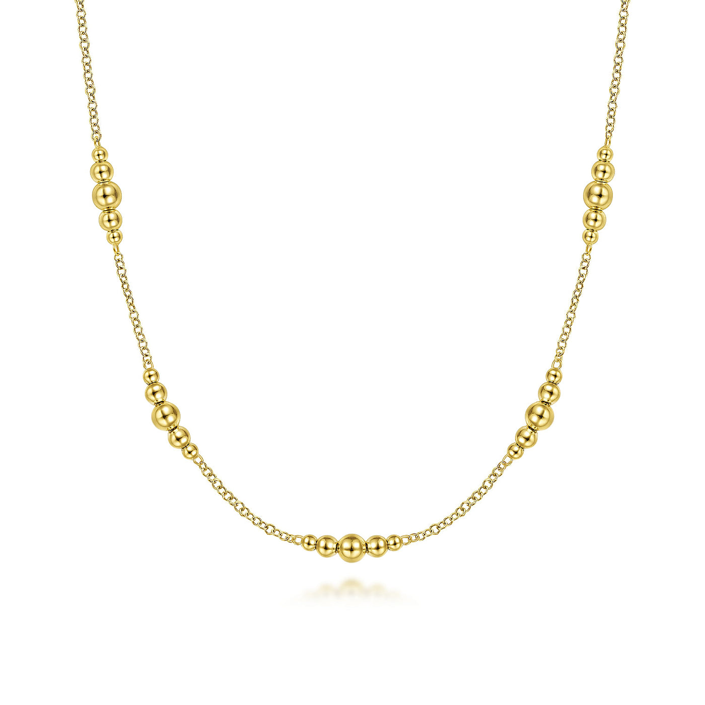 14K Yellow Gold Station Necklace