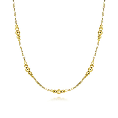 14K Yellow Gold Station Necklace
