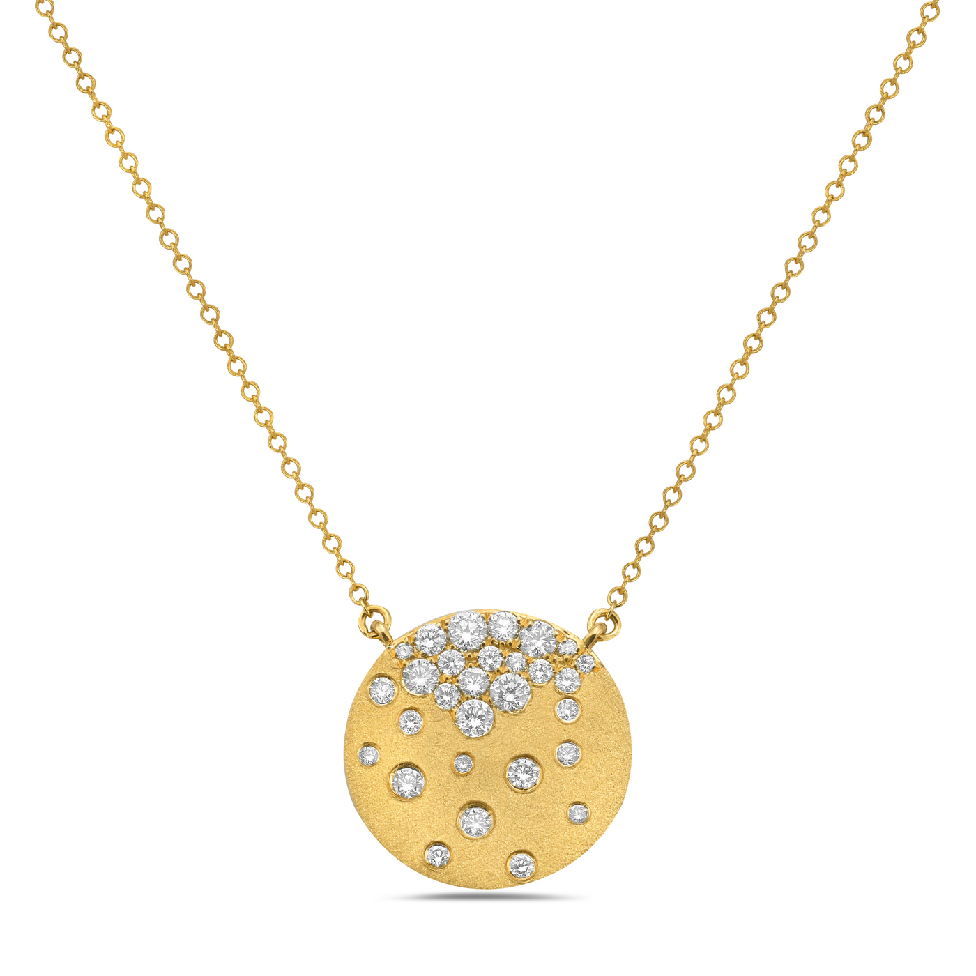 14K Yellow Natural Diamond 18 inch Necklace
