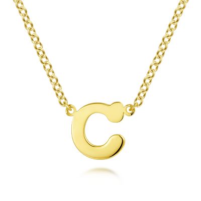14K Yellow "C" Necklace 17.5 inch