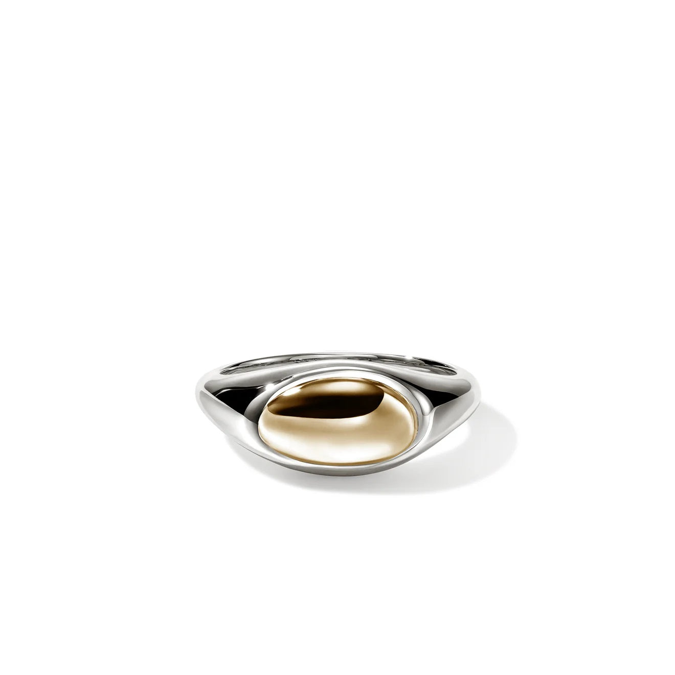 Sterling/14K Yellow & White Pebble Ring Size 7