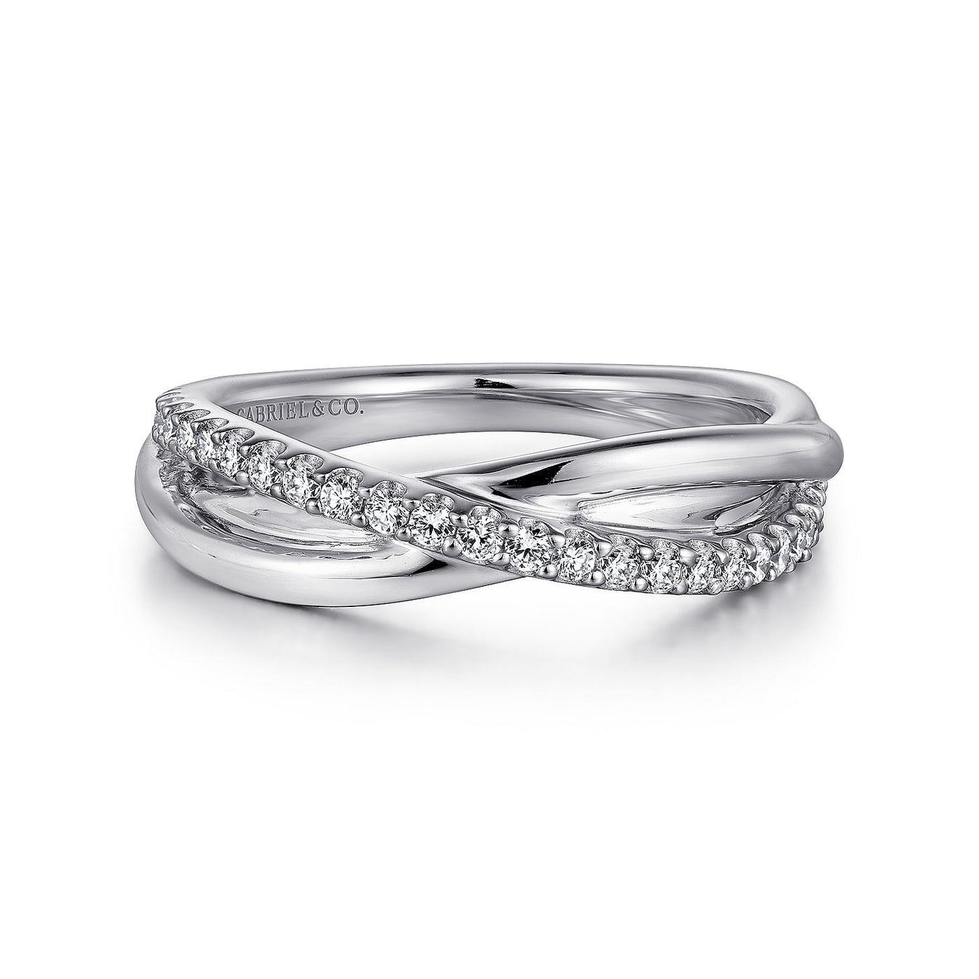 Sterling Silver White Sapphire Criss Cross Ring