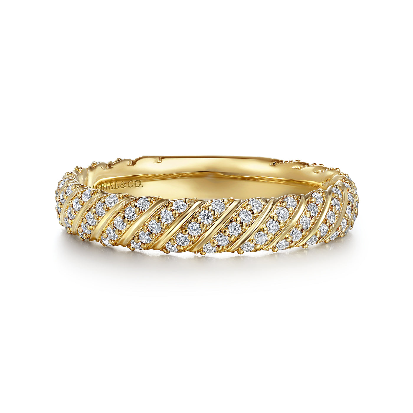 14K Yellow Stackable Natural Diamond Ring Size 6.5