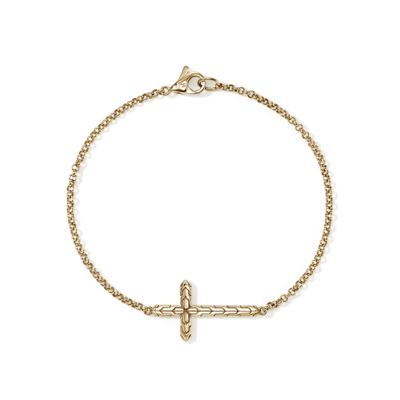 14K Yellow Cross Bracelet Size 7