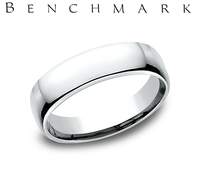 14K White 5.5 mm Euro w/satin Wedding Band Size 10