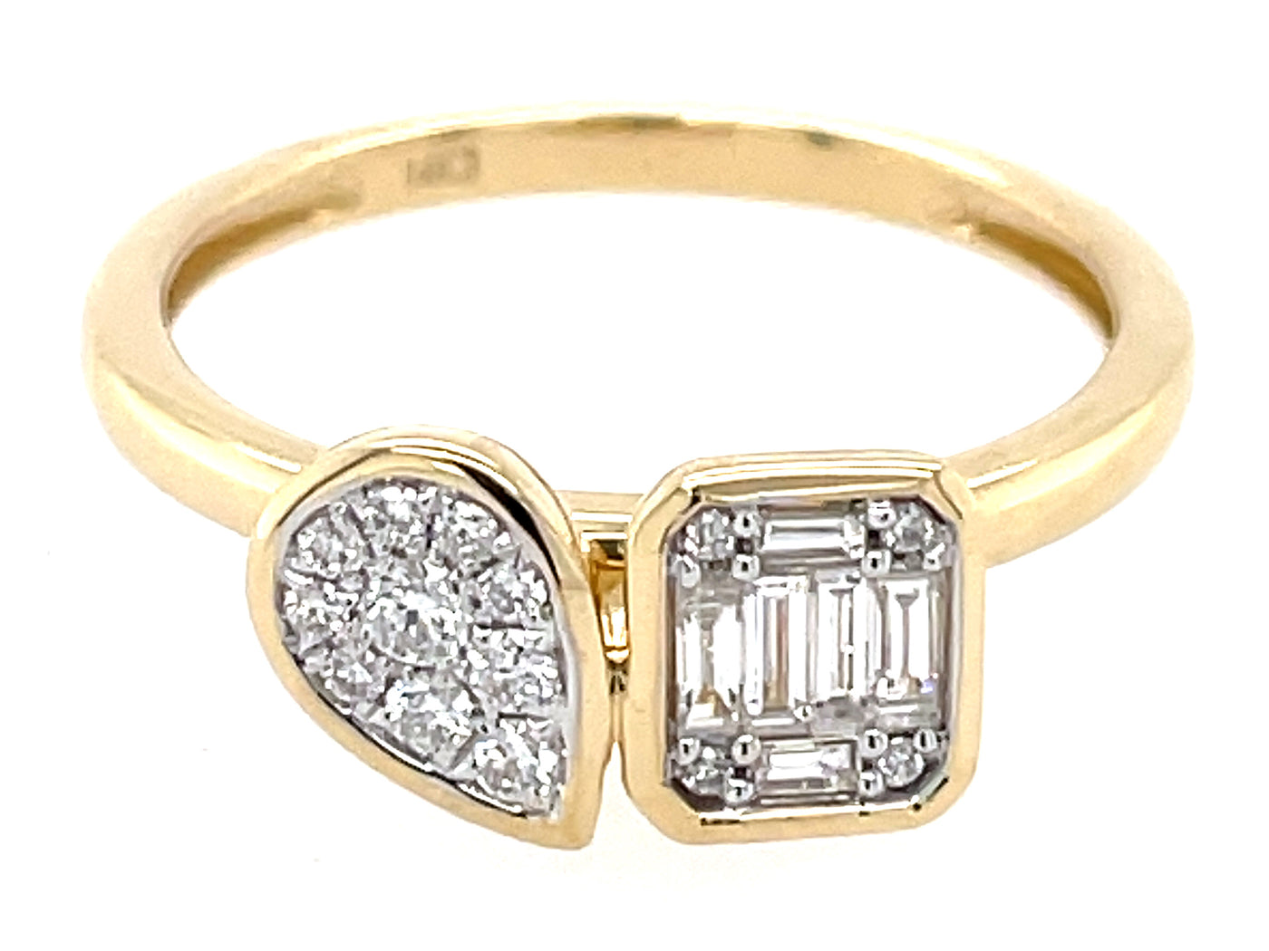 14K Yellow Contemporary Natural Diamond Ring Size 6.5