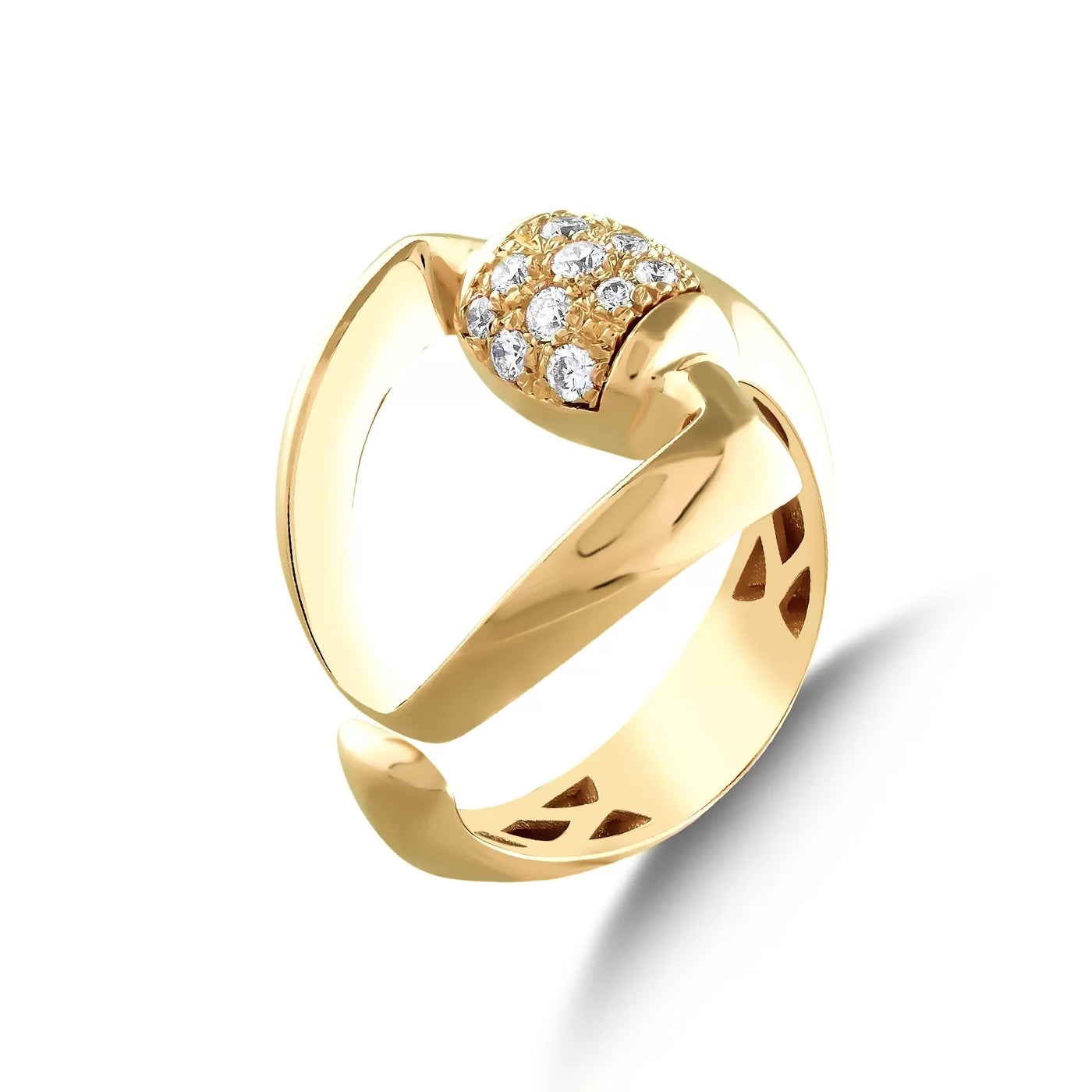 18K Yellow Contemporary Natural Diamond Ring Size 6.5