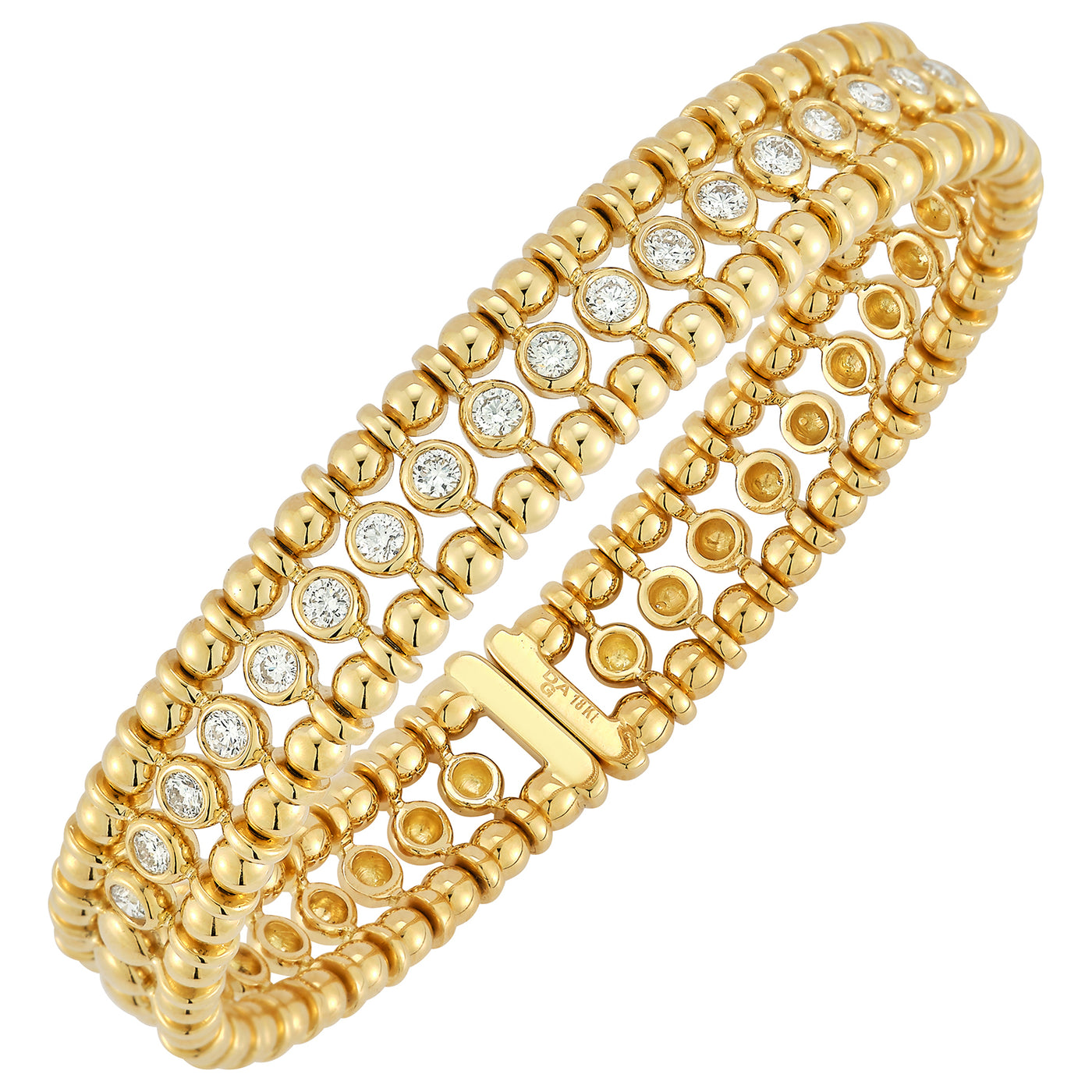 18K Yellow Natural Diamond Cuff Bracelet
