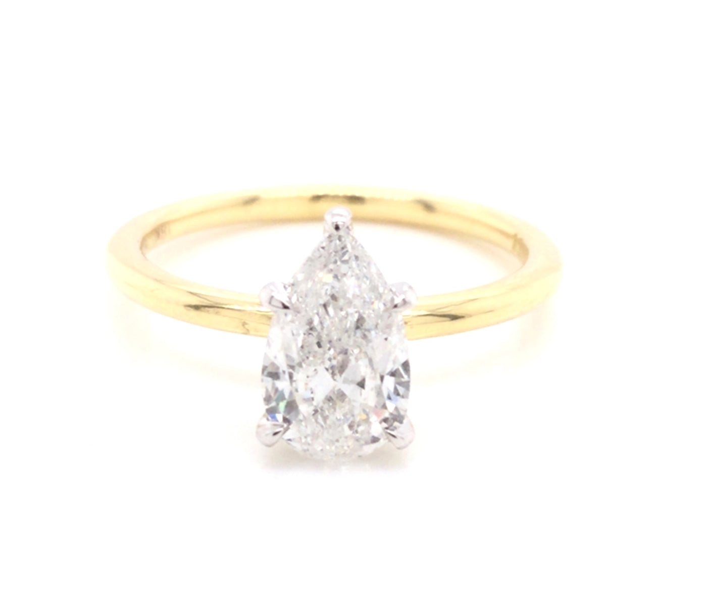 18K Yellow & White Natural Diamond Semi-Mount Ring that accomodates a 9.00 mm Center