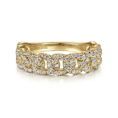 14K Yellow Gold Stackable Natural Diamond Ring
