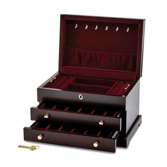 Luxury Jewelry Box Mahogany Finish