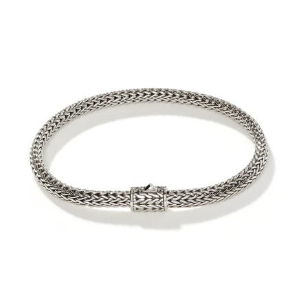 Sterling Silver White Icon Bracelet Size 7.5