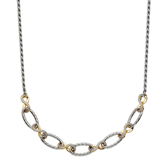 Sterling/14K Gold Finish Oval Link Necklace 18 inch