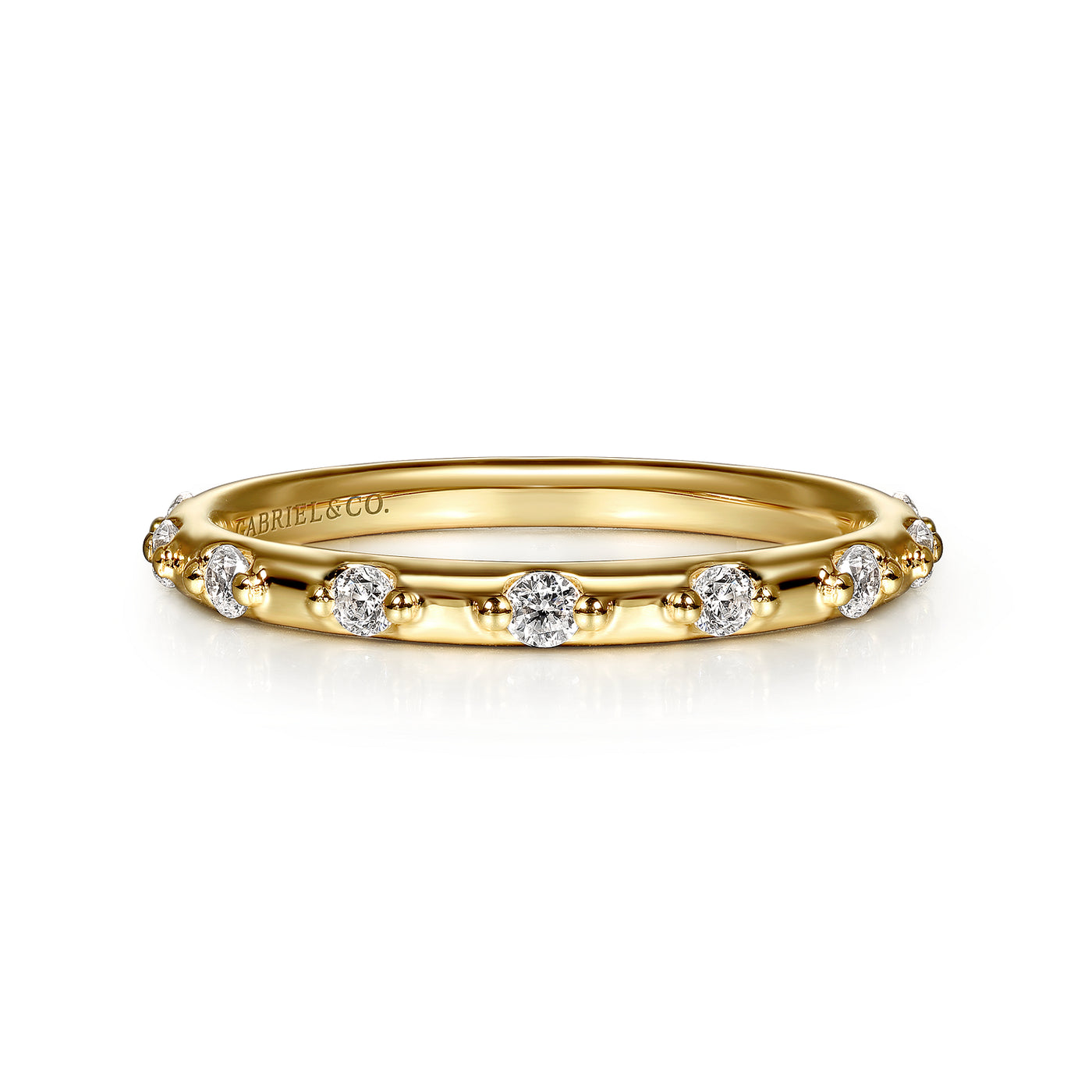 14K Yellow Stackable Natural Diamond Ring Size 6.5
