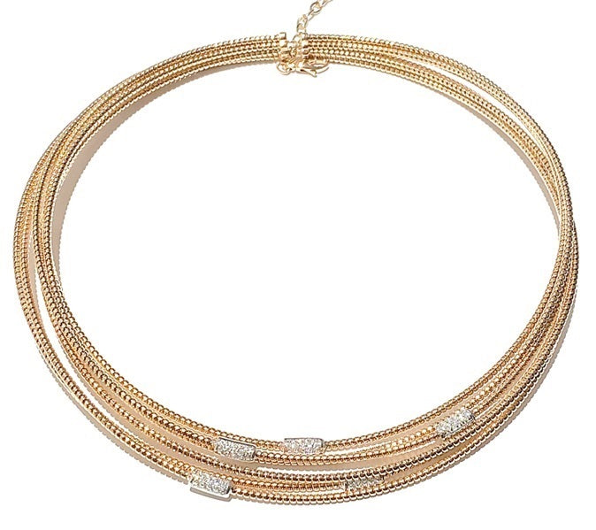 18K Yellow & White Natural Diamond 16 inch Necklace