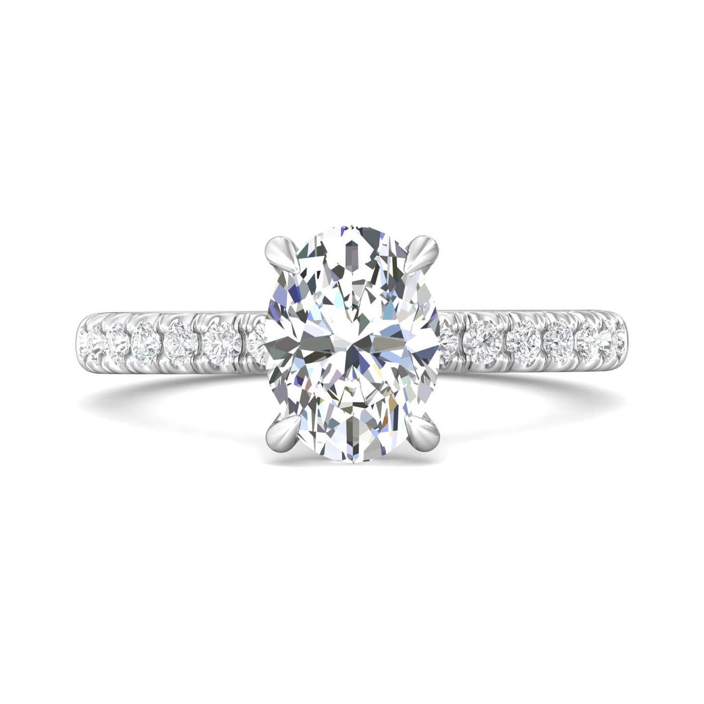 Platinum Oval Natural Diamond Solitaire Engagement Ring