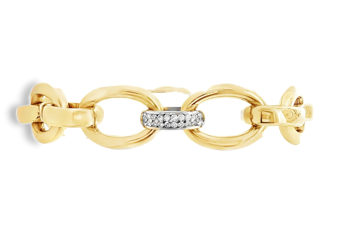 14K Yellow & White Natural Diamond Fashion Bracelet