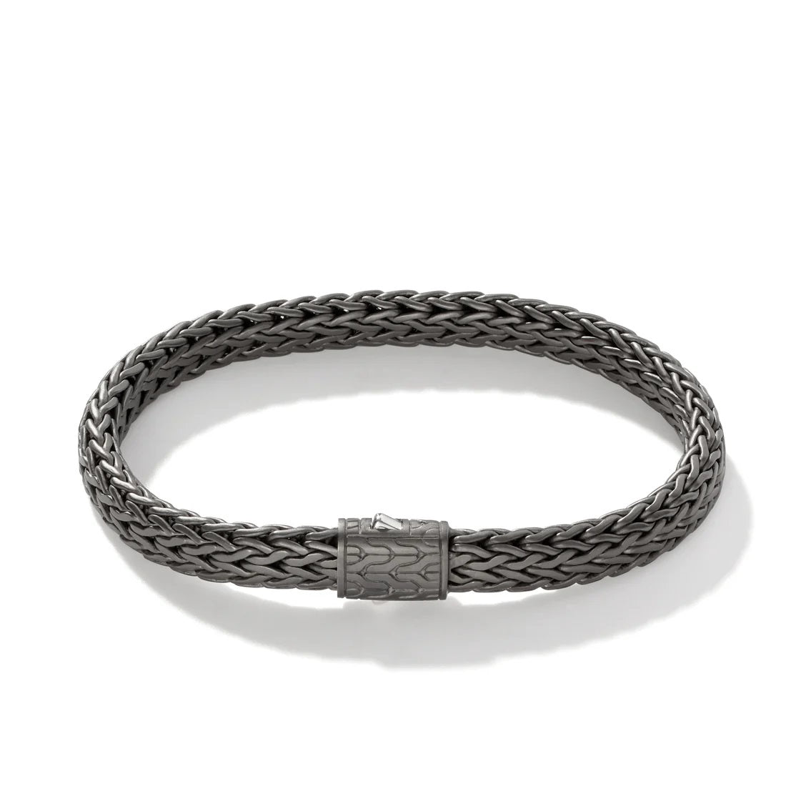 Sterling Silver Matte Black Classic Chain Bracelet Size 8
