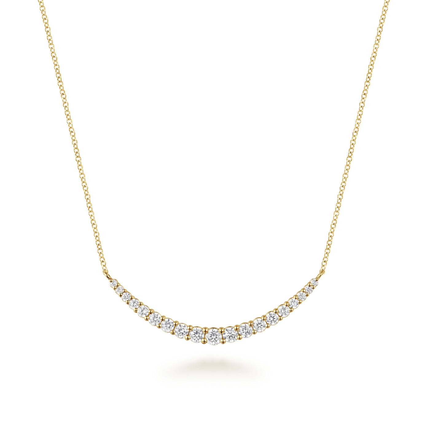 14K Yellow Natural Diamond 17.5 inch Necklace