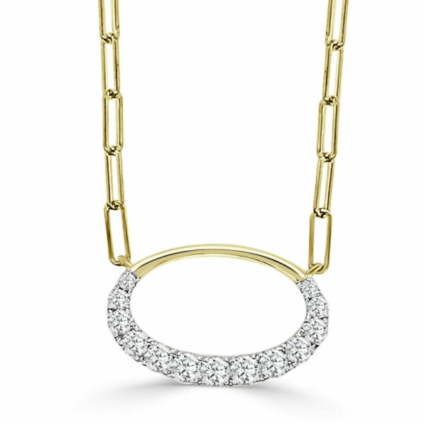 14K Yellow & White Natural Diamond 18 inch Necklace