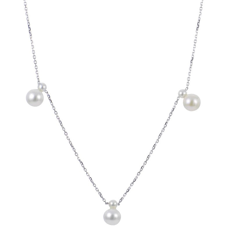 18 inch Fresh Water Pearl  Necklace 14K White Gold