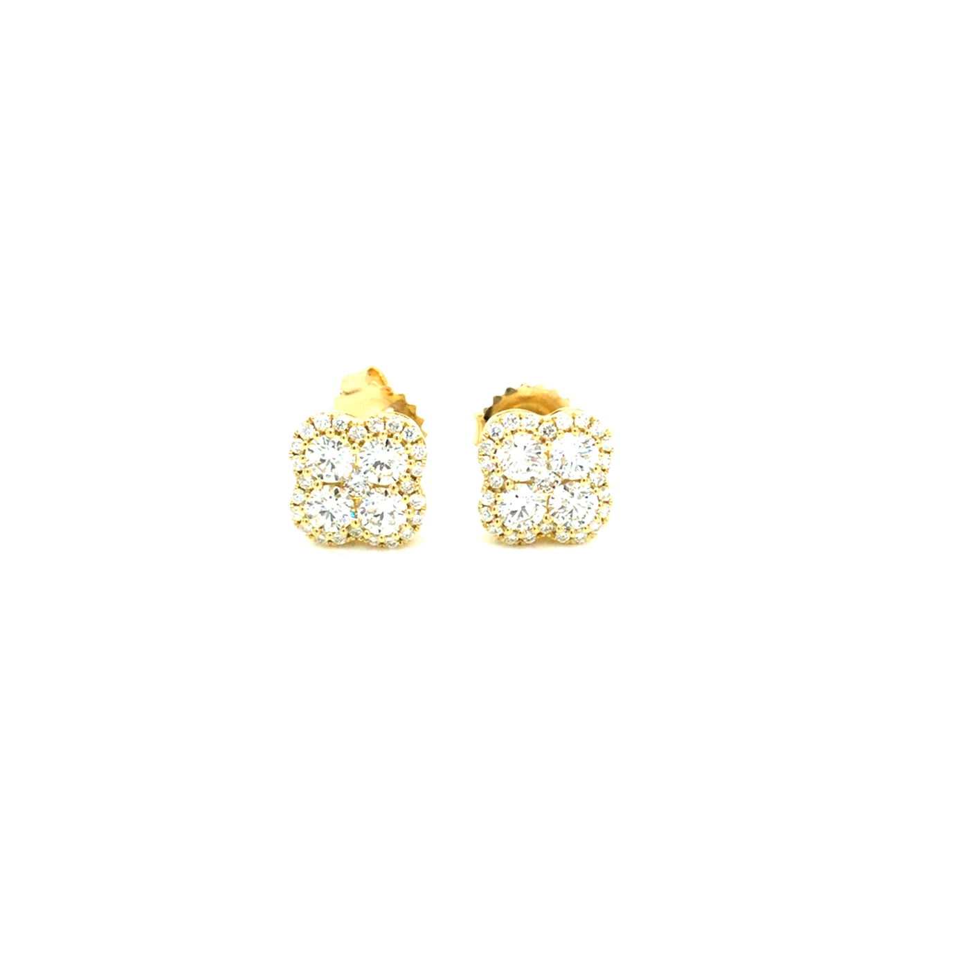 14K Yellow Natural Diamond Stud Earrings
