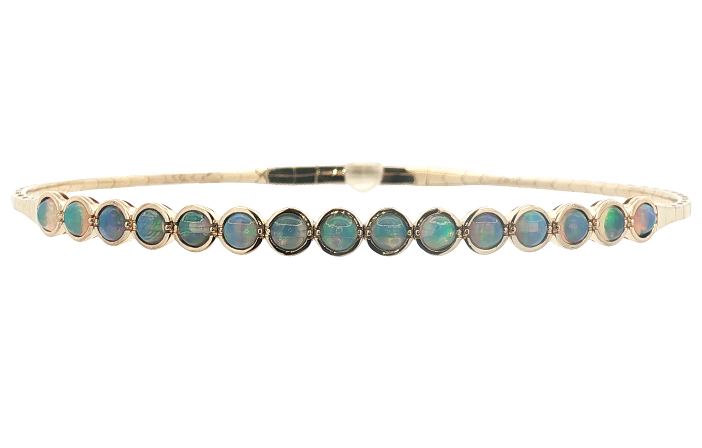 14K Yellow Gold Opal Flexible Bracelet
