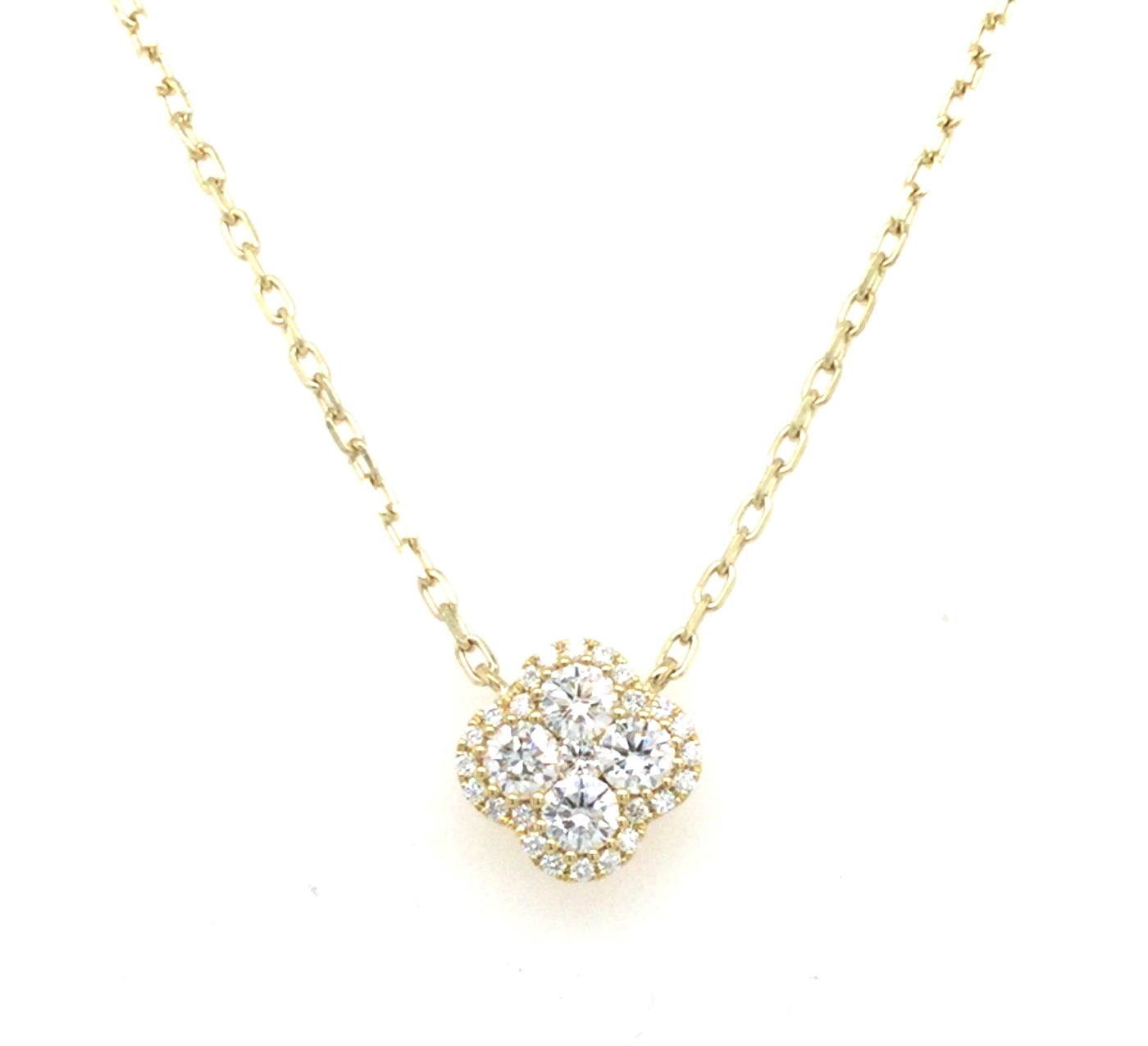 18K Yellow Natural Diamond 18 inch Necklace