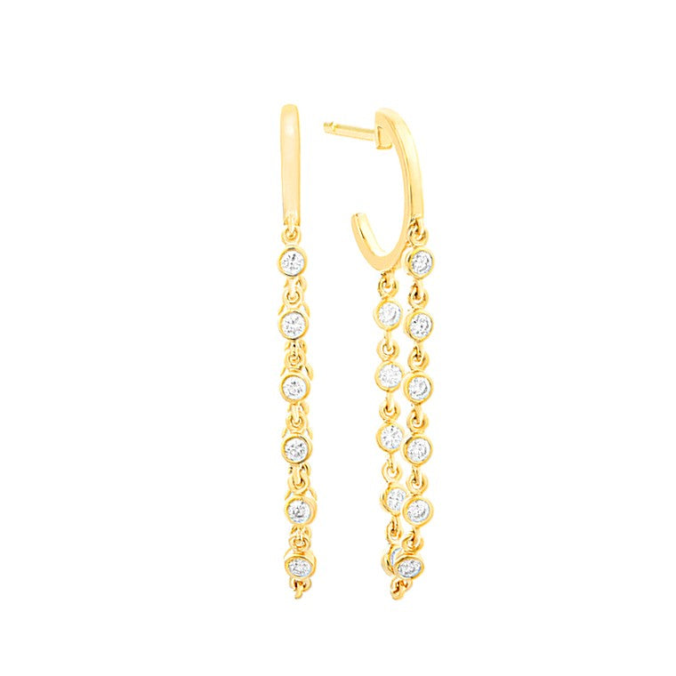 14K Yellow Gold 0.44 ct. Natural Diamond Dangle Earrings